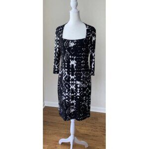 Karen Kane Sheath Dress Women's Size Medium Black White Career Church USA